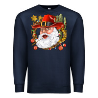 Navy Cowboy Santa Premium Sweatshirt - NancyCooperArtShop