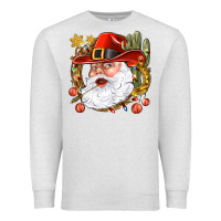 Oatmeal Heather Cowboy Santa Premium Sweatshirt - NancyCooperArtShop