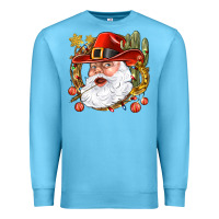 Ocean Blue Cowboy Santa Premium Sweatshirt - NancyCooperArtShop