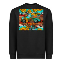 Black western farm life truck sunflowers  mousepad Heavyweight Sweatshirt - HRA Design Shop