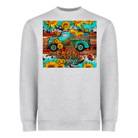 Heather Grey western farm life truck sunflowers  mousepad Heavyweight Sweatshirt - HRA Design Shop