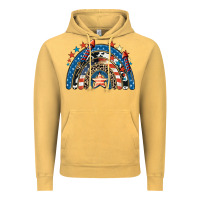 Vintage Mustard American rainbow 4th of july Vintage Hoodie - CowGirlArtShop