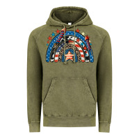 Vintage Olive American rainbow 4th of july Vintage Hoodie - CowGirlArtShop