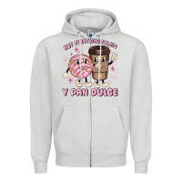 Dove Grey but first chocolate y pan dulce Zipper Hoodie - MaliasSmallBusiness
