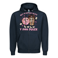 Navy but first chocolate y pan dulce Zipper Hoodie - MaliasSmallBusiness