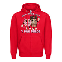 Red but first chocolate y pan dulce Zipper Hoodie - MaliasSmallBusiness