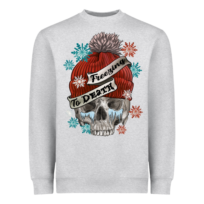 Freezing To Death Skull Heavyweight Sweatshirt by FaDigitalArtStudio | Teevron