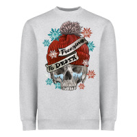 Heather Grey freezing to death skull Heavyweight Sweatshirt - FaDigitalArtStudio