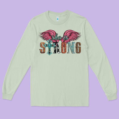 She Is Strong Long Sleeve Tee Designed By Artiststas