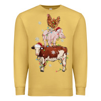 Antique Gold Merry Christmas Farm Animals Premium Sweatshirt - MaliasSmallBusiness