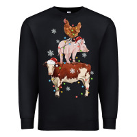 Black Merry Christmas Farm Animals Premium Sweatshirt - MaliasSmallBusiness