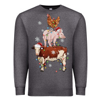 Merry Christmas Farm Animals Premium Sweatshirt | Teevron