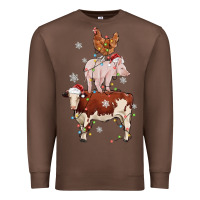Chestnut Merry Christmas Farm Animals Premium Sweatshirt - MaliasSmallBusiness