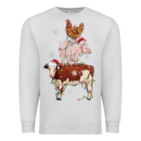 Dove Grey Merry Christmas Farm Animals Premium Sweatshirt - MaliasSmallBusiness