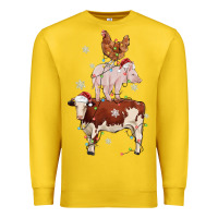 Lemon Merry Christmas Farm Animals Premium Sweatshirt - MaliasSmallBusiness