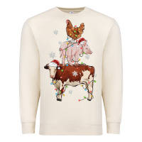 Sandshell Merry Christmas Farm Animals Premium Sweatshirt - MaliasSmallBusiness