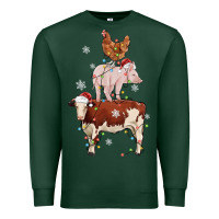 Sports Green Merry Christmas Farm Animals Premium Sweatshirt - MaliasSmallBusiness