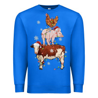 True Royal Merry Christmas Farm Animals Premium Sweatshirt - MaliasSmallBusiness