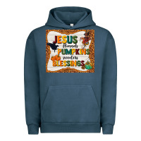 Pigment Midnight Navy jesus flannel's pumpkins blessings Urban Hoodie - TumblerDesignByShophia
