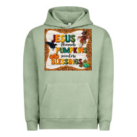 Pigment Oil Green jesus flannel's pumpkins blessings Urban Hoodie - TumblerDesignByShophia
