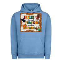 Pigment Pebble Blue jesus flannel's pumpkins blessings Urban Hoodie - TumblerDesignByShophia
