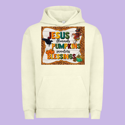 Jesus Flannel's Pumpkins Blessings Urban Hoodie Designed By Tumblerdesignbyshophia