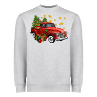 Heather Grey christmas truck Heavyweight Sweatshirt - FaDigitalArtStudio