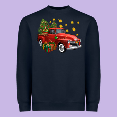 Christmas Truck Heavyweight Sweatshirt Designed By Fadigitalartstudio