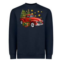 Navy christmas truck Heavyweight Sweatshirt - FaDigitalArtStudio