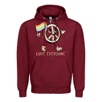 Burgundy love everyone Zipper Hoodie - MaliasSmallBusiness