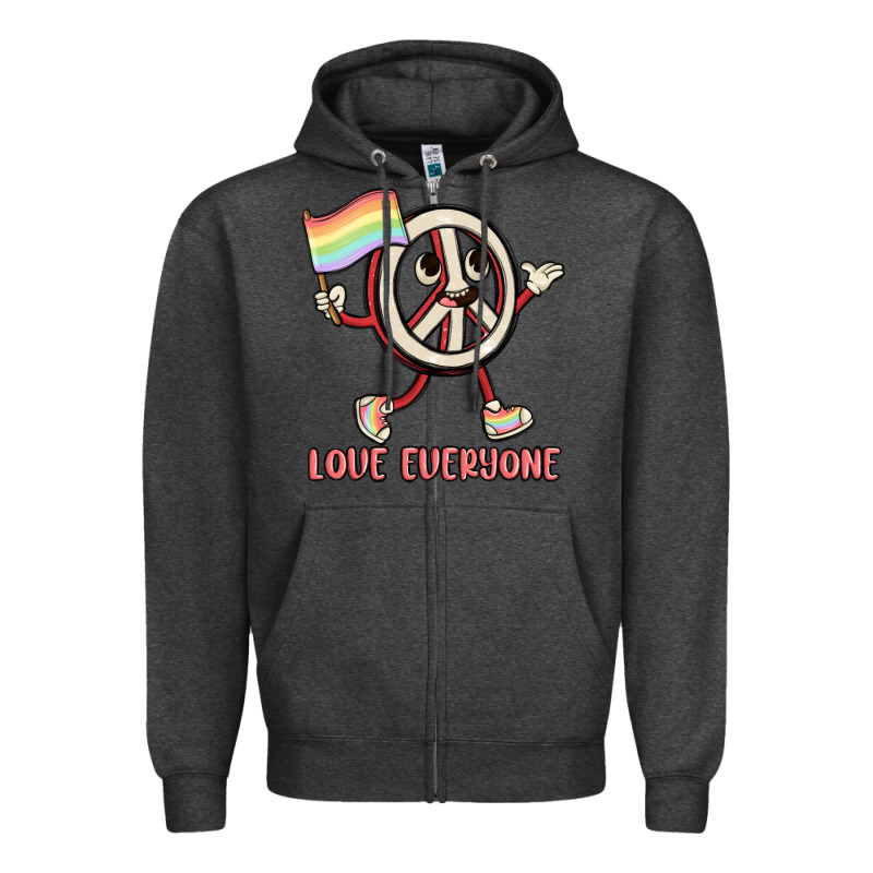 Love Everyone Zipper Hoodie by MaliasSmallBusiness | Teevron