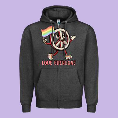 Love Everyone Zipper Hoodie Designed By Maliassmallbusiness