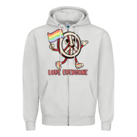 Dove Grey love everyone Zipper Hoodie - MaliasSmallBusiness
