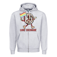 Heather Grey love everyone Zipper Hoodie - MaliasSmallBusiness