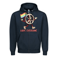 Navy love everyone Zipper Hoodie - MaliasSmallBusiness