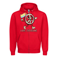 Red love everyone Zipper Hoodie - MaliasSmallBusiness