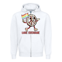 White love everyone Zipper Hoodie - MaliasSmallBusiness