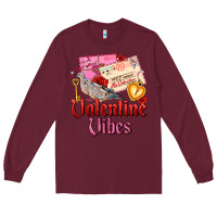 Burgundy valentine vibes Long Sleeve Tee - AdoDesignShop