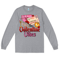 Heather Grey valentine vibes Long Sleeve Tee - AdoDesignShop