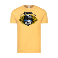 Vintage Mustard back the blue Vintage Tee - CowhideDigitalArt