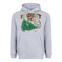 Heather Grey it wasn't me! christmas cat Heavyweight Hoodie - MaliasSmallBusiness