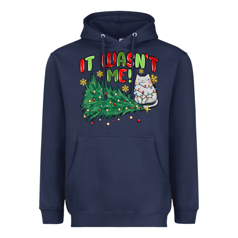 It Wasn't Me! Christmas Cat Heavyweight Hoodie by MaliasSmallBusiness | Teevron