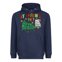Navy it wasn't me! christmas cat Heavyweight Hoodie - MaliasSmallBusiness