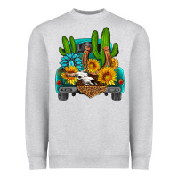 Heather Grey western truck Horseshoe Heavyweight Sweatshirt - HRA Design Shop