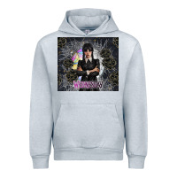 Heather Grey gothic girl with black rose Urban Hoodie - TumblerDesignByShophia