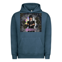 Pigment Midnight Navy gothic girl with black rose Urban Hoodie - TumblerDesignByShophia
