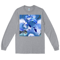 Heather Grey dolphins Long Sleeve Tee - BundleAndBundleShop