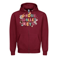 Burgundy phone wallet keys Zipper Hoodie - MaliasSmallBusiness