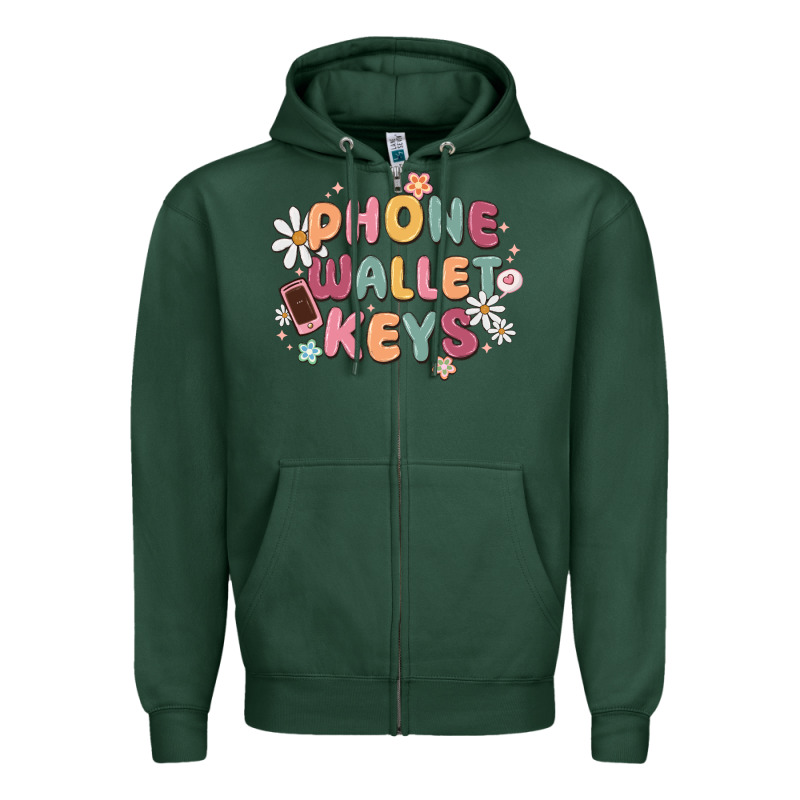 Phone Wallet Keys Zipper Hoodie by MaliasSmallBusiness | Teevron
