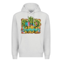 Dove Grey hello summer pineapple Premium Hoodie - BarkalooDesign